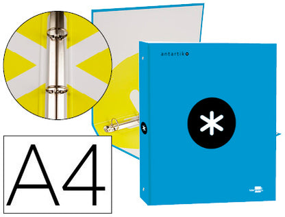 Classeur Antartik A4+ 4 Anneaux 40mm bleu
