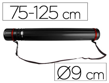 Tube porte-plans télescopique noir - 75-125 cm