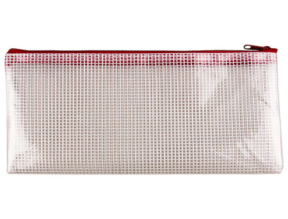 Pochette zip 25x11.5- rouge translucide
