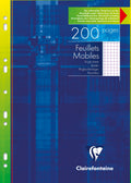 Feuillets mobiles perforé  q5x5 a4 90g pq 200