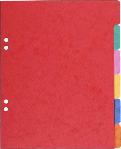 Intercalaires carton 6 onglets - 225g/m² - 220x170 mm