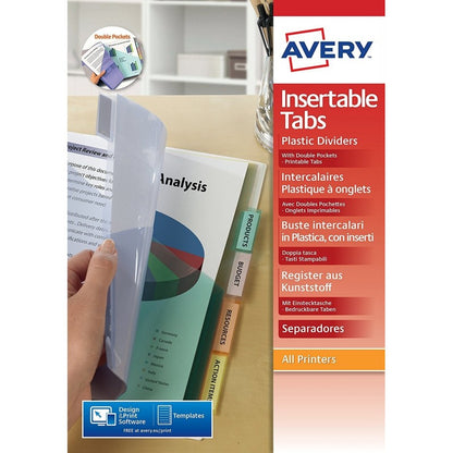 Intercalaire polypropylène double pochettes A4+ onglets personnalisables 8 touches