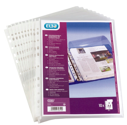 Pochette plan perforée+Rabat Polypropylene paquet de 10