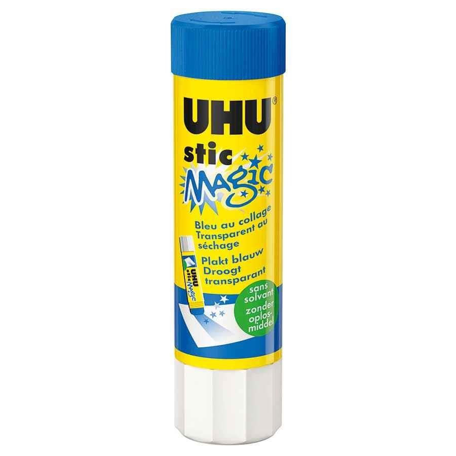 Colle Bâton Stic Magic UHU 8g - Bleu à l'application, Transparent au séchage