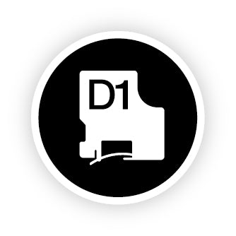 Ruban Dymo D1 durable 12mm blanc / noir