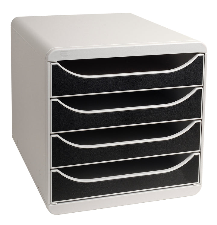 Module de classement big box 4 tiroirs - gris/noir