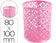 Pot crayons metal ajouré-rose