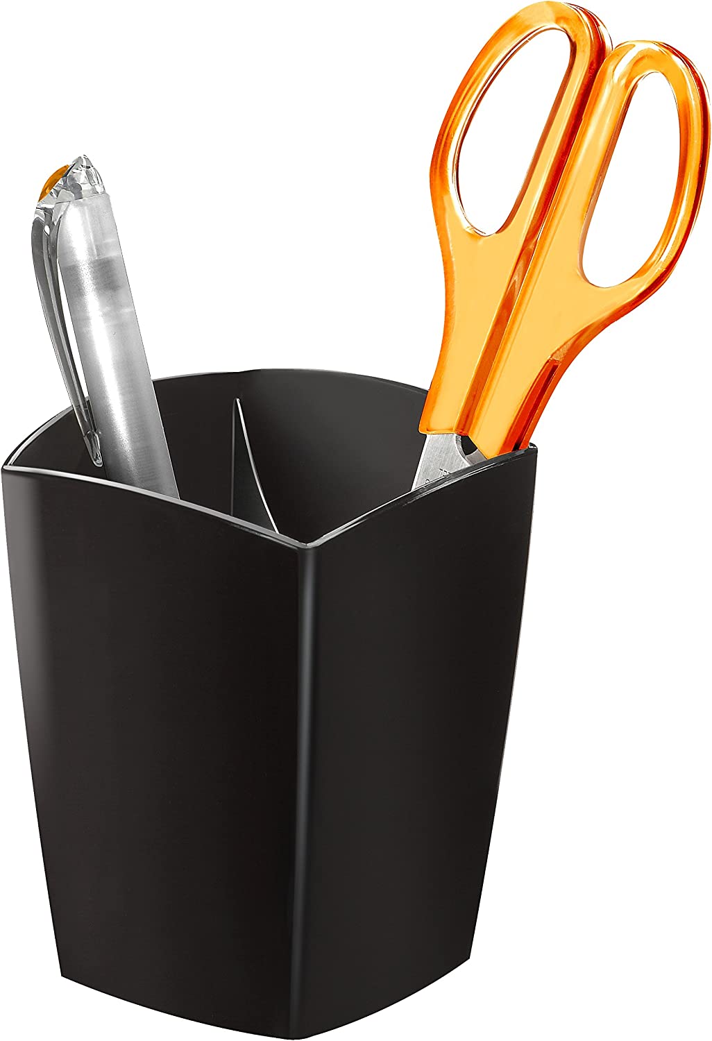 Pot crayons 2 compartiments base magnetique-noir