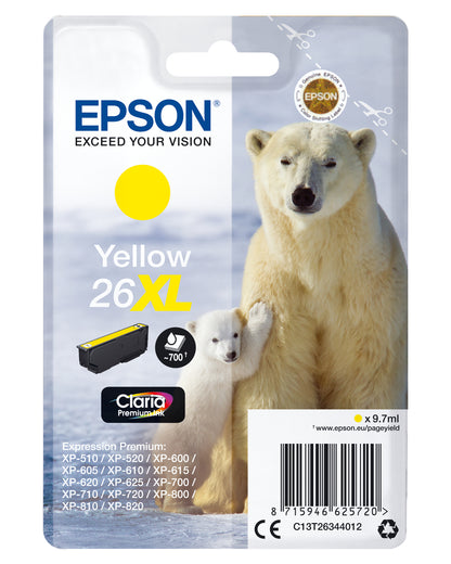 Cartouche d'encre Epson jaune 26xl - haute capacité