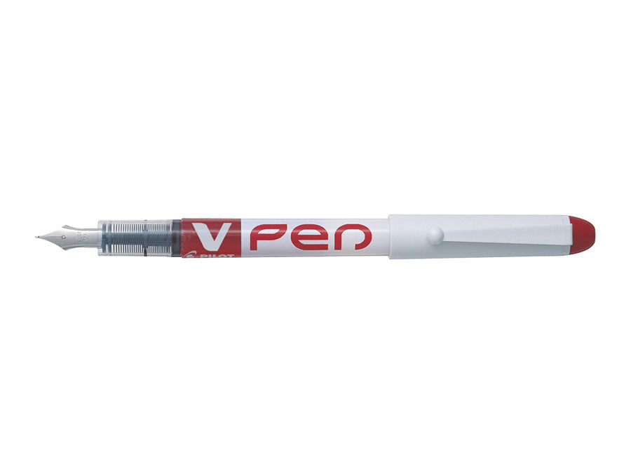 stylo plume v-pen encre effaçable rouge