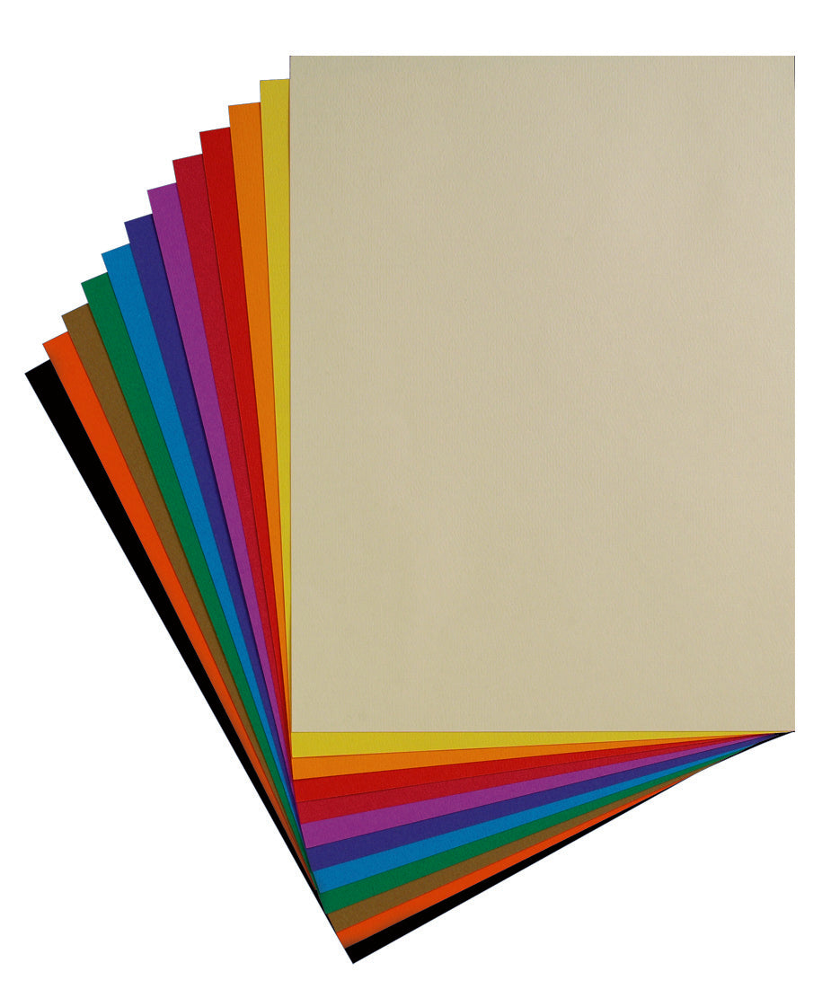 Papier dessin 24x32 couleurs vives assorties -12feuilles+3 gratuites