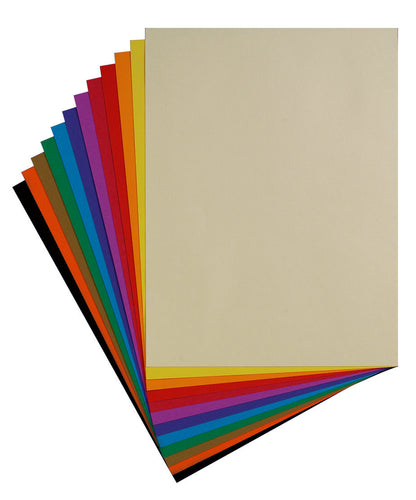 Papier dessin 24x32 couleurs vives assorties -12feuilles+3 gratuites