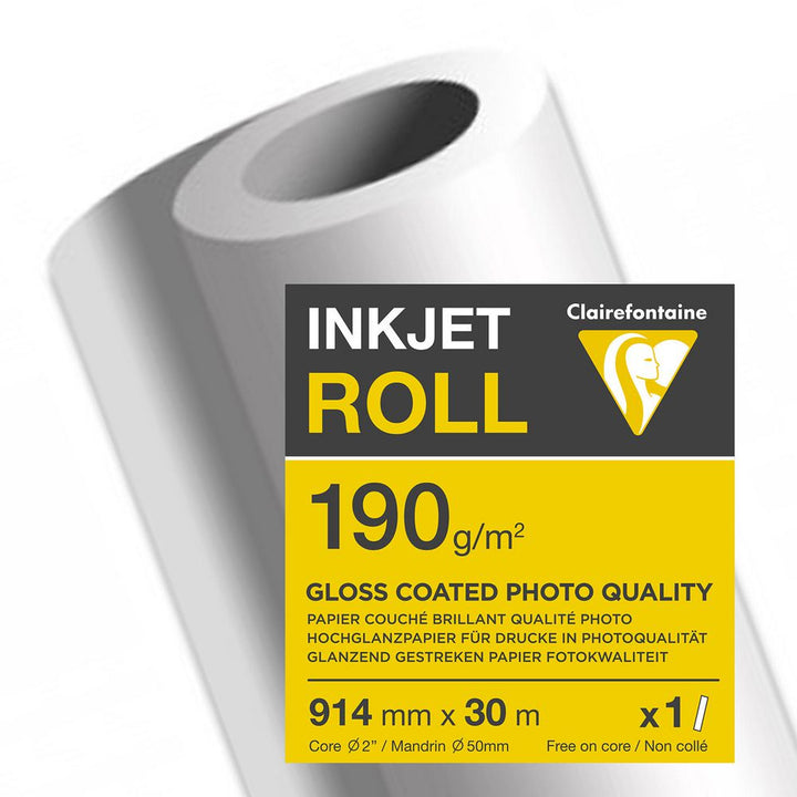 Bobine traceur papier couché 190g 30mx914mm-brillant qualité photo