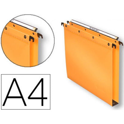 Dossiers suspendus polypropylène jaune - Lot de 10 - Fond 30 mm