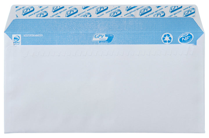 Enveloppes blanc 110x220 bdp 90g boite de 500