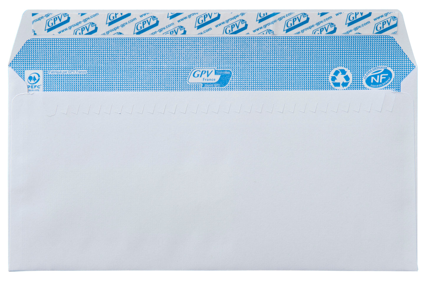 Enveloppes blanc 110x220 bdp 90g boite de 500