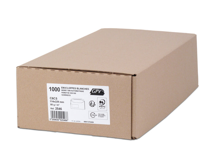 Enveloppes 114x229 mm - Haute Cadence, Fenêtre