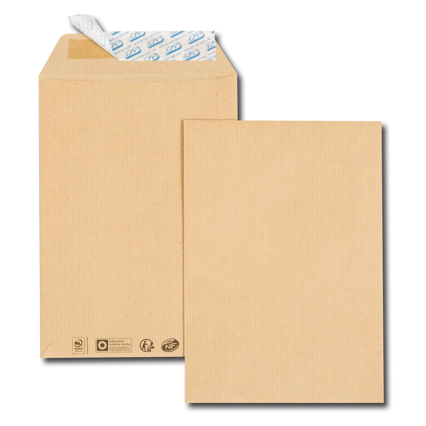 Enveloppes 162x229 po.kraft silicone 90g 425b/500