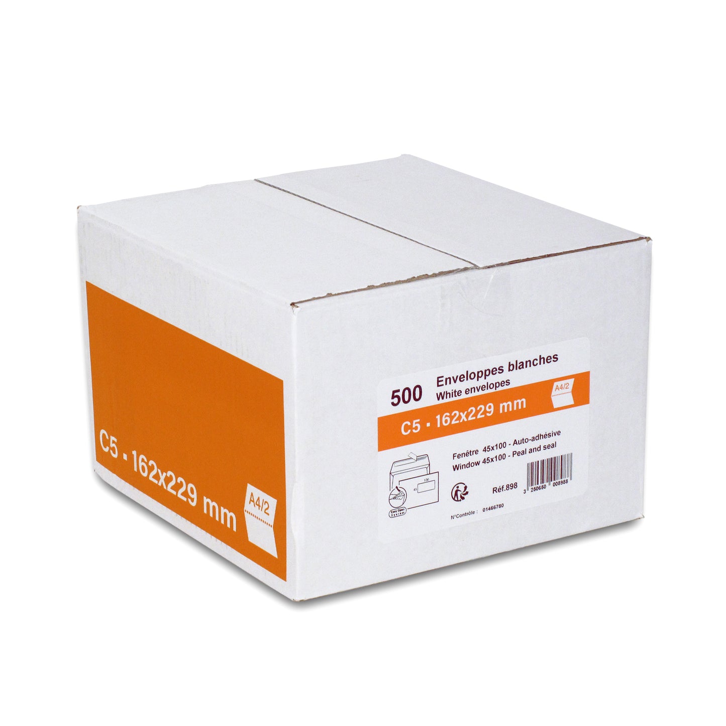 ENV.162X229 BLANC SIL. F45B/500