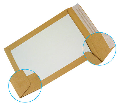 Pochettes dos carton 229 x 324 mm, kraft brun boite de 100