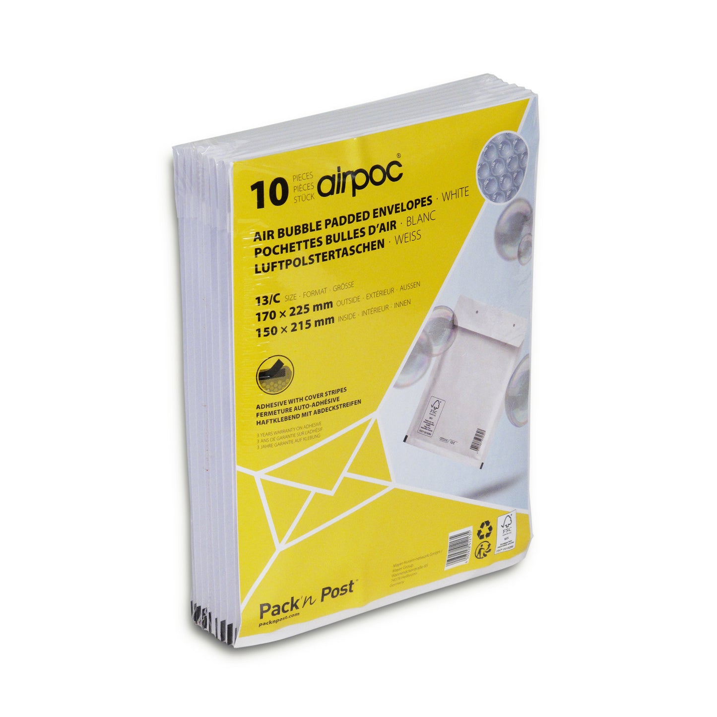 Pochettes bulles d'air  150x215 - protection antichoc paquet de 10