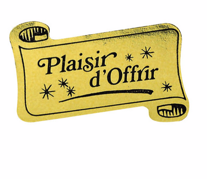 Etiquettes autocollante mention"plaisir d'offrir" rouleau de 1000