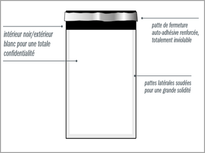Pochette plastique adhésive opaque  310X410 paquet de  10