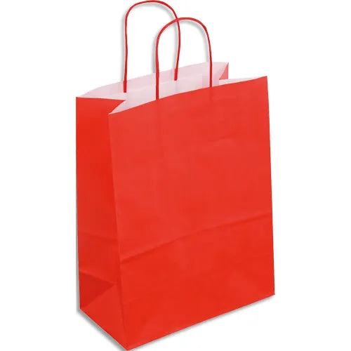 Sac poignées torsadée 35x40x14 rougep/50