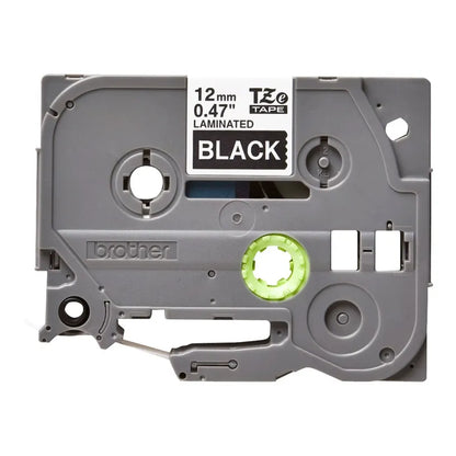 Ruban Brother 12mm TZE335 - Blanc sur noir
