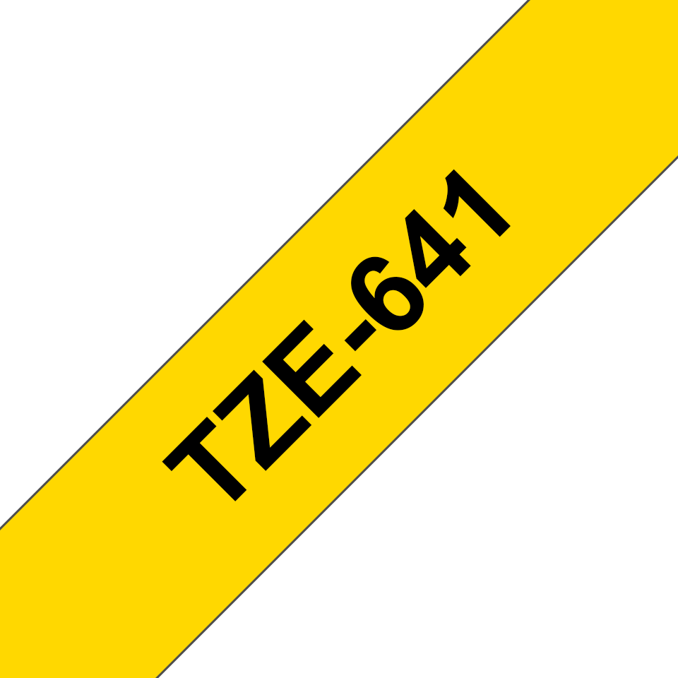 Ruban Brother 18mm TZE641 - noir/jaune