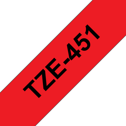 Ruban Brother 24mm TZE451 - noir/rouge