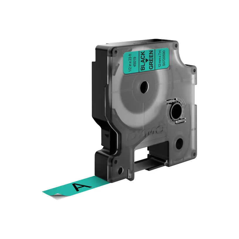 Ruban Dymo D1 12mm - noir/vert