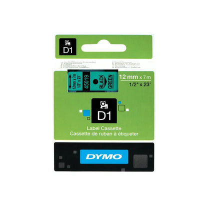 Ruban Dymo D1 12mm - noir/vert