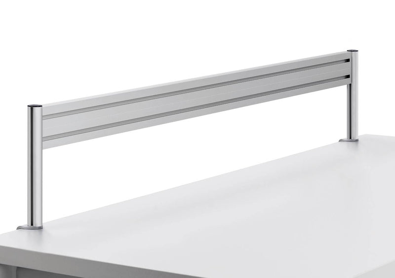 Rail porte écrans et accessoires de bureau Slatwalls 160cm-argent