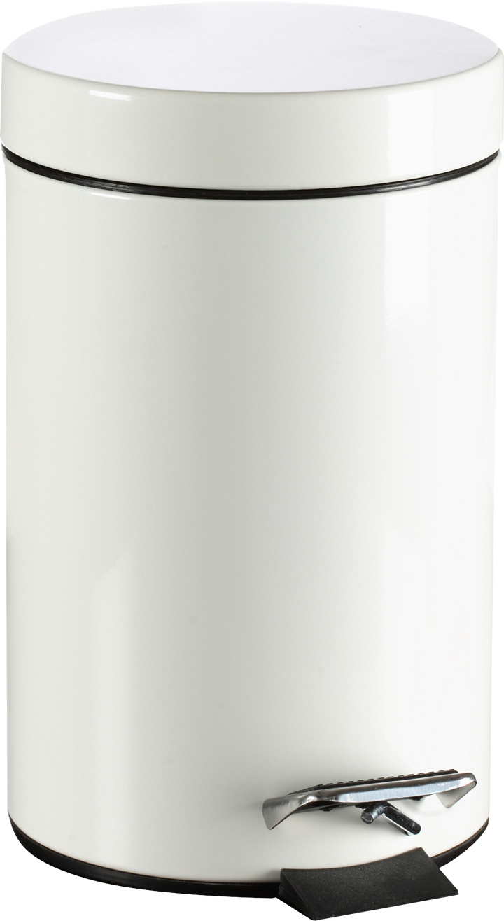 Poubelle à pédale 5l - métal blanc compacte