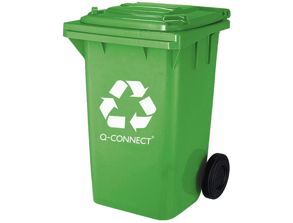 Poubelle de tri 100l - plastique vert pour verre