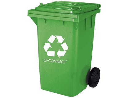 Poubelle de tri 100l - plastique vert pour verre