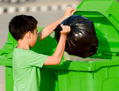 Poubelle de tri 100l - plastique vert pour verre