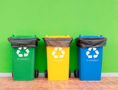 Poubelle de tri 100l - plastique vert pour verre