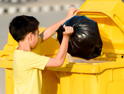 Poubelle de tri sélectif 100l - plastique jaune
