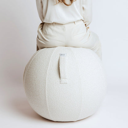 Ballon d'Assise Medium - Tissu Bouclé Blanc Ø65cm