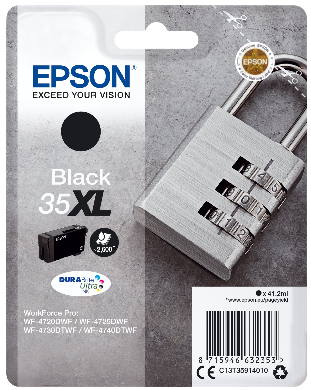Cartouche d'encre Epson noire 35xl - rendement élevé