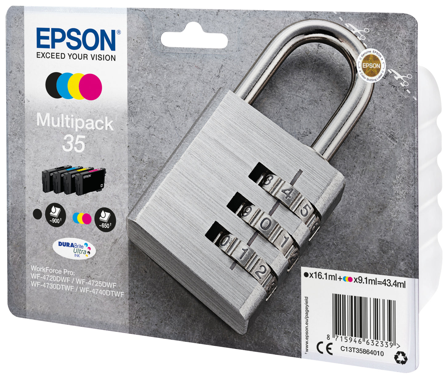 Cartouche Epsons multipack 35 - encre pigmentaire durable