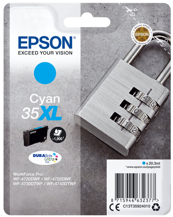 Cartouche Epson cyan xl - rendement élevé 1900 pages