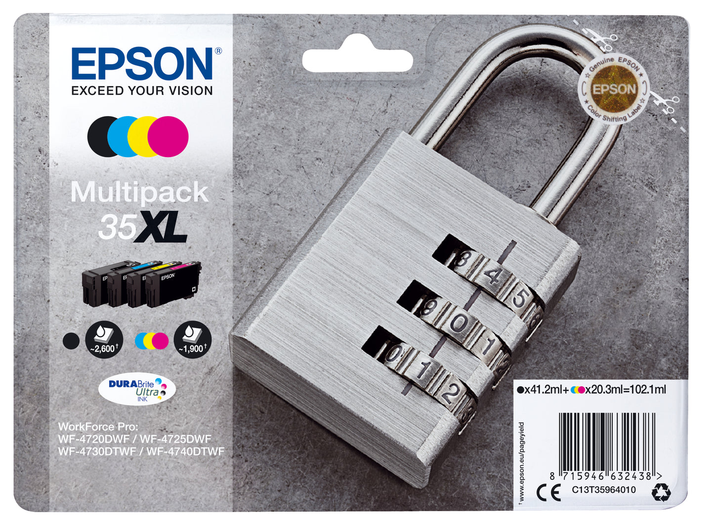 Cartouche d'encre Epson 35xl - pack 4 couleurs haute capacité