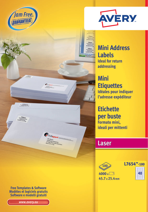 Étiquettes laser 45.7x25.4 mm - adhésif permanent