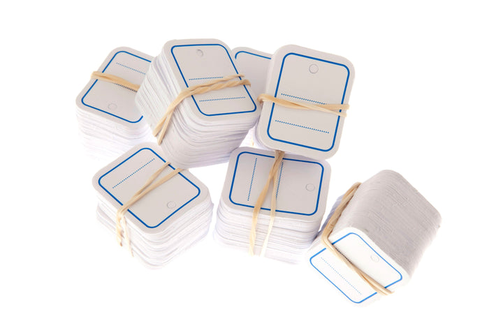 Étiquettes textiles 30x37mm - perforées et lignées