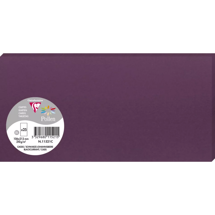 Carte pollen dl 106x213 mm - couleur cassis