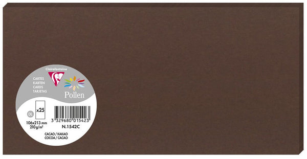 Cartes doubles dl 106x213 mm - couleur cacao