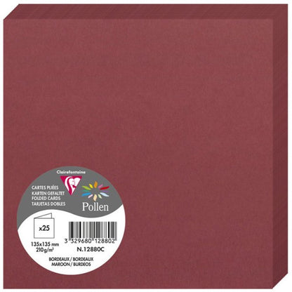 Carte de vœux classique 135x135mm - bordeaux